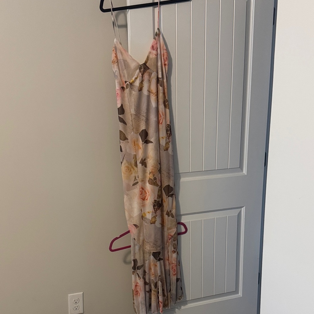 Floral Maxi Dress - Pink and Cream